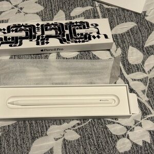 Apple Pencil Pro with Artistic Black and White Pattern